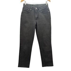 Blu Vintage High Waisted Straight Leg Jeans Faded Black Denim Size 8 Medium